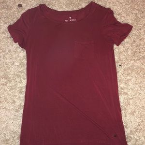 burgundy tee